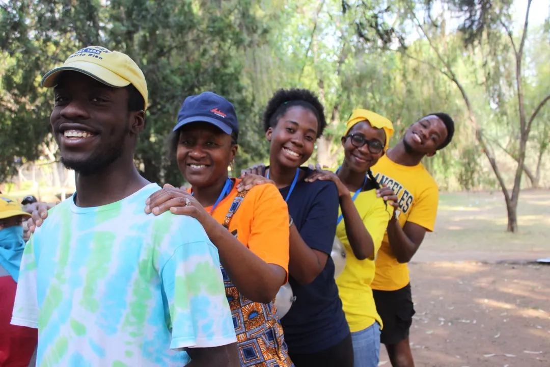 YFC team demonstrating an activity at leadership training camp